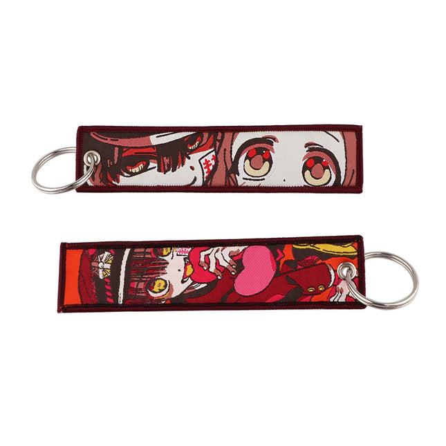Anime Series Embroidery Key Fobs Japanese Manga Key Tags Keychain for Motorcycle Cars Key Holder Gojo Jewelry Keyring Gifts