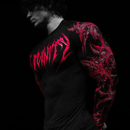 2026 New Dragon Awakening Pattern Gym Long Sleeve Top for Spring and Summer Running Swimming Weightlifting Fitness Clothes