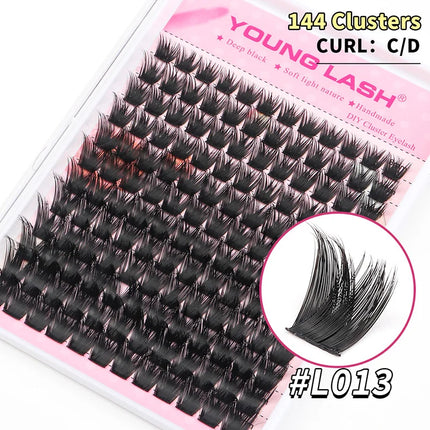 YOUNG LASH DIY Eyelashes Extensions Kit 144 Clusters Lash Mix Segmented Individual Eyelashes Russian Volume Supplies wholesale