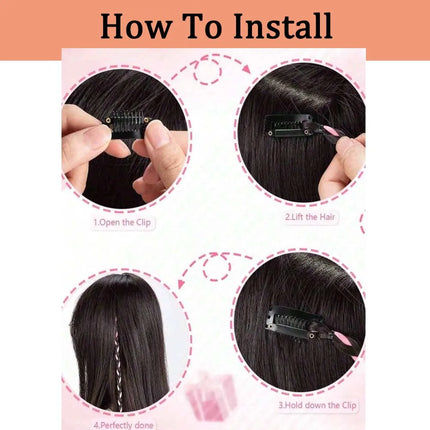 2pcs 18"Long Synthetic Clip-In Box Braid Hairpiece Extension, Boho Hairstyle, High-Temperature Fiber Daily Costume Party K-POP