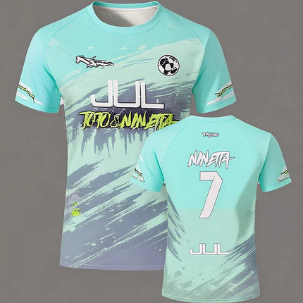 JUL 3D Series 90-Minute Football T-Shirt, Quick-Dry Summer Outdoor Sports T-Shirt for Men, Loose-Fit Crew Neck T-Shirt