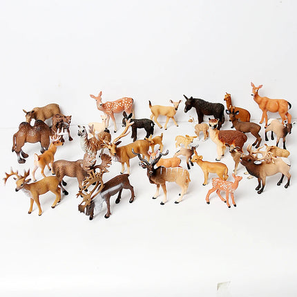 Simulation Woodland Animal Deer ,Moose,Elk,Reindeer,Alpaca,Kudu Model Figurines Cake Toppers Collection Figure Christmas Gift