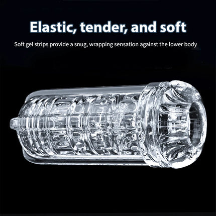 Male Masturbator Transparent Soft Vagina Vacuum Sucking Pocket Pussy Cup Penis Endurance Exercise Sex Toys for Men 18+