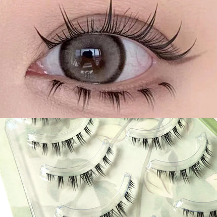 ICYCHEER 5 Pairs Lady Girl Handmade Natural Lower Under Bottom False Eyelashes Makeup Tools Short Eyelash Extension