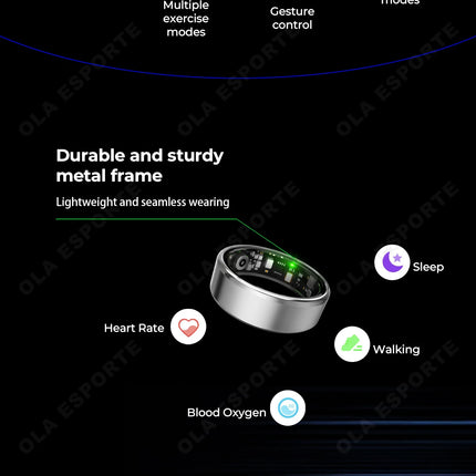 2026 New Smart Ring Heart Rate/Health Sleep Monitor Multi Sport Modes IP68 & 10ATM Waterproof Use Time 3 Days Rings Gift For Man