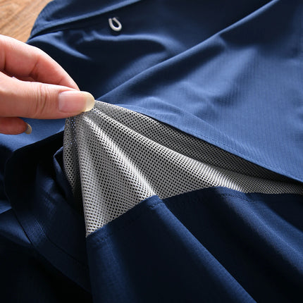 Quick Dry Breathable 3D Tailored Men's Summer Outdoor Workwear Fishing Sun Protection Shirt Polyester Fiber Casual Style