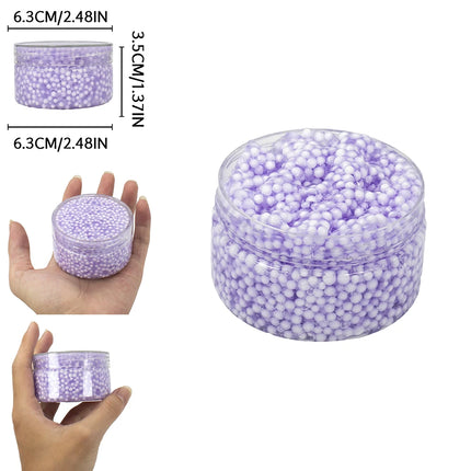 120ml Foam Balls Crystal Slime Kit with Crunchy Beads, Premade Slime Set for Teens, Perfect Stress-Relieving toy Christmas Gift