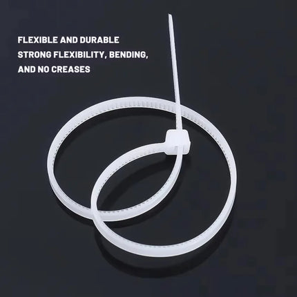 100 PCS Self-locking Plastic Nylon Tie Black Fastening Strap Cable-Tie-Set Cable Zip Tie Fastening Ring Zip Wraps Strap Tie