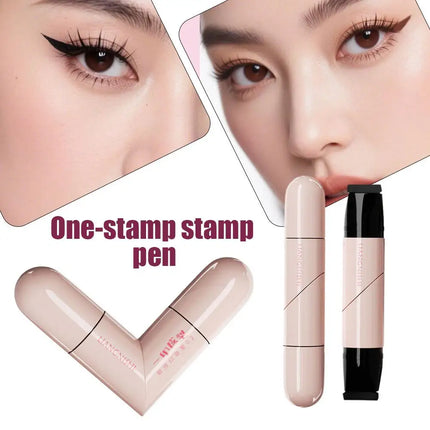 Integrated Eyeliner Stamp Dual-Head Rotatable Precise Outline Seal Lasting Waterproof Fast Drying Liquid Eye Liner Pen