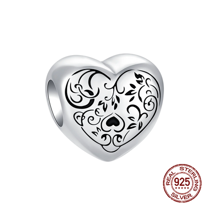 Hot Sale Charms Beads 925 Sterling Silver Solid Color Letter Family Forever Tree of Life Zircon Beads Fit DIY Bracelets Jewelry