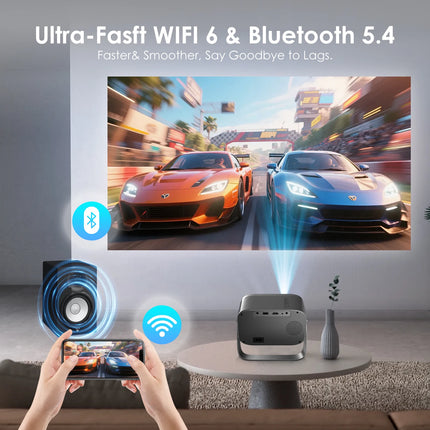 Salange Portable Smart Projector Android11 5G Wifi6 Bluetooth5.2 Mini Beamer Home Cinema Theater Outdoor TV 4K Movie Projector