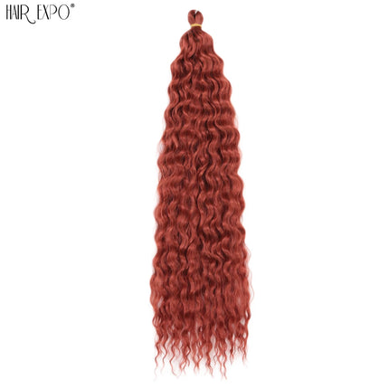 22"Ariel Curl Crochet Hair Synthetic Deep Wave Braid Hair Extension Ombre Ariel Curl Hair Soft Water Wave Twist Hair Blonde Pink