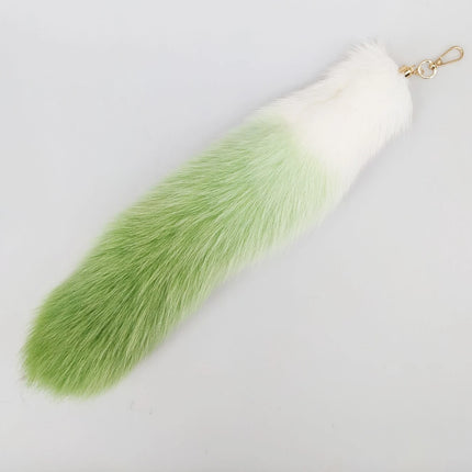 natural fox fur tail keychain furry 2024 chic y2k  beautiful accessory length 40 cm Car Keychains For Women