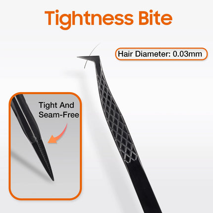 Fiber Tip Lash Extension Tweezer, Titanium Black Eyelash Nano Tip Tweezer for Lash Tech Supplier