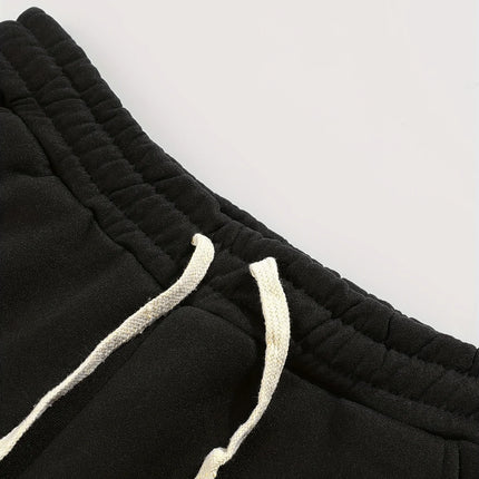 Men's New Casual Street Style Trendy Cross Print Fashionable Slightly Flared Black and White Color-Block Design Sweatpants