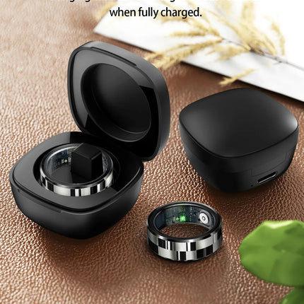 Smart Ring Luxury Fashion Finger Ring Men 5ATM Waterproof Support Swimming Health Tracker Heart Rate Blood Oxygen Monitoring New