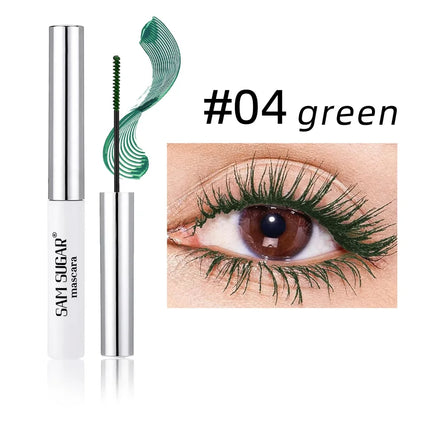 Silk Fiber Mascara Colorful Ultra-Fine Brush Lengthens Eyelashes Waterproof Lasting Fast Dry Green Pink Curling Mascara Makeup