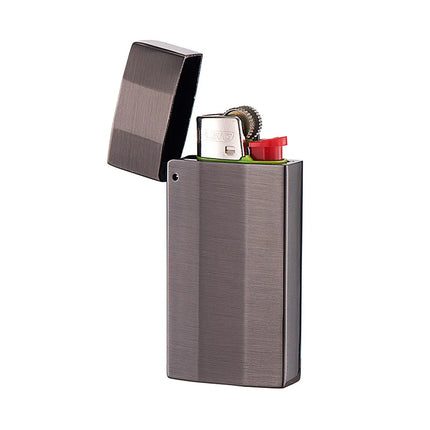 Zinc Alloy Lighter Case For Bic J5 Mini Lighter Vintage Lighter Holder Creative Flip Cover Protective Shell