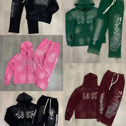 High Street Lose Rhineston Brilliant Shinning Zipper Hooded Hoodies for Men Cardigan Terry Loose Casual Sweatshirt Jacket