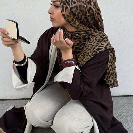Ramadan Muslim Hijabs Women Spring Leopard Print Scarves Shawl Luxury Eid Hijab Wrap Islam Turban Female Party Headscarf 2026