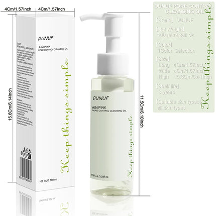 100ML Cleansing Oil with Plant Extracts Deep Pore Cleansing Moisturizes Reduces Blackheads Makeup Remover for Face Skin Care