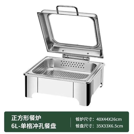 [New]Buffet Insulation Furnace Stainless Steel Electric Heating Meal Furnace Commercial Hotel Buffet Furnace Canteen Visible