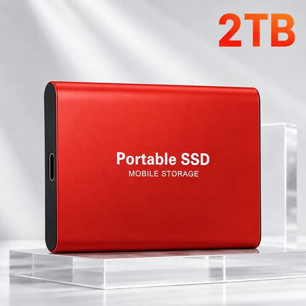 Portable Solid State Drive 2TB External SSD USB-C Hard Drive Compatible with PC Mac Windows