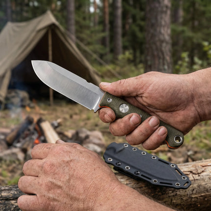 High-quality steel fixed blade, outdoor knife, camping knife, high-hardness stainless steel one-piece tang with sheath emergency