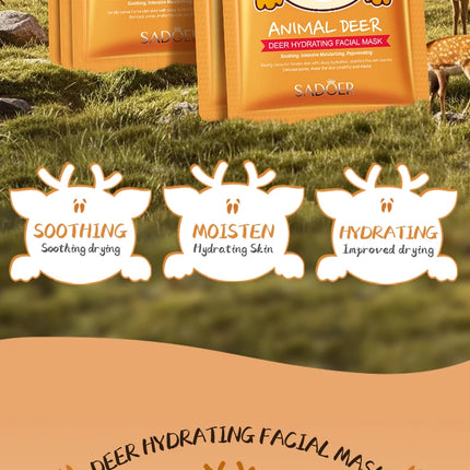 5pcs SADOER Animal Pattern Masks Face Mask Moisturizing Anti Wrinkles Anti-Aging Whitening Facial Masks Skin Care Novel Products