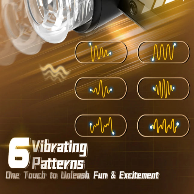 Automatic Telescopic Male Masturbator Masturbation Cup with 6 Powerful & Thrusting Vibration Modes Pocket Pussy Sex Toys for Men