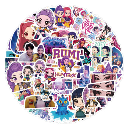 55/110pcs K-Pop Anime Cartoon Stickers Set Waterproof DIY Decals for Laptop Car Bike Graffiti Decoration Movie Animation Fan Art