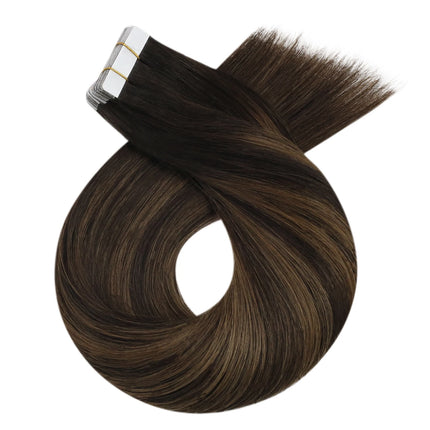 Moresoo Blonde Tape in Hair Extensions Human Hair Natural Straight Seamless Invisible Tape Remy Brazilian Hair for Beauty