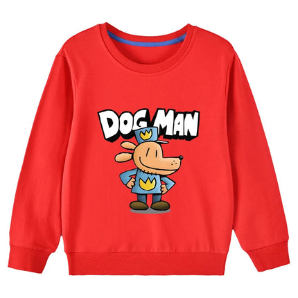 Dogman Kids Sweatshirt Autumn Children Funny Cartoon Dog Man Long Sleeve Tops Boys Anime Fashion Hoodie Girl Casual Clothes