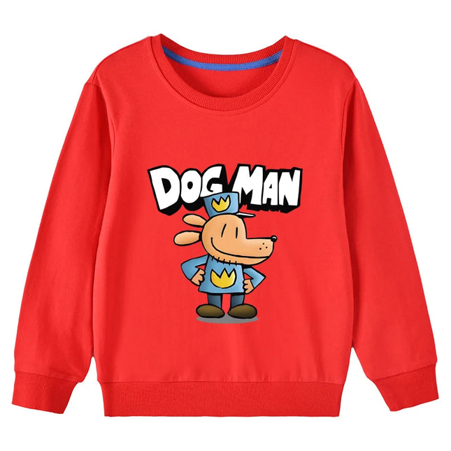 Dogman Kids Sweatshirt Autumn Children Funny Cartoon Dog Man Long Sleeve Tops Boys Anime Fashion Hoodie Girl Casual Clothes