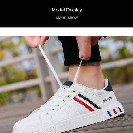 2024 Men's Casual Sneakers New Fashion Lace-up White Shoes Student Comfort Sports Plus Size Vulcanized Shoes Zapatillas De Hombre
