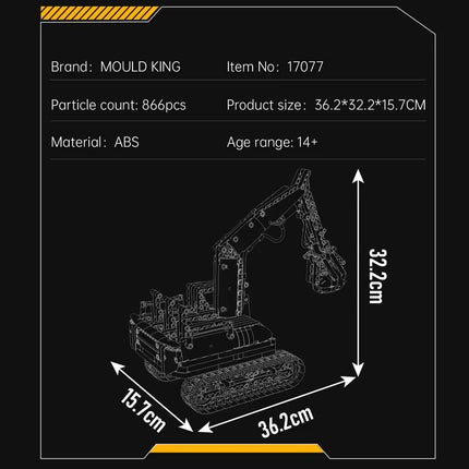866Pcs Technical Creative Engineering Hydraulic Log Grapple Building Blocks Crawler Excavator Model Bricks Toys For Kids Gifts