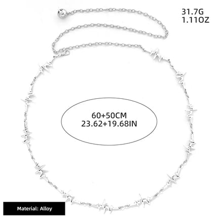 Bohemia Single-layer Lightning Shaped Alloy Waist Chain Street Photography Women's Body Chain Jewelry