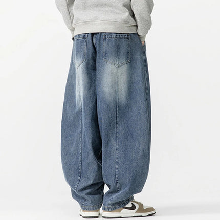 High Waist Casual Jeans Men New Arrival 2026 Spring Streetwear Harajuku Denim Pants Loose Oversized Male Harem Pant N005