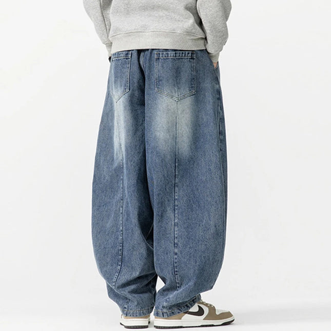 High Waist Casual Jeans Men New Arrival 2026 Spring Streetwear Harajuku Denim Pants Loose Oversized Male Harem Pant N005