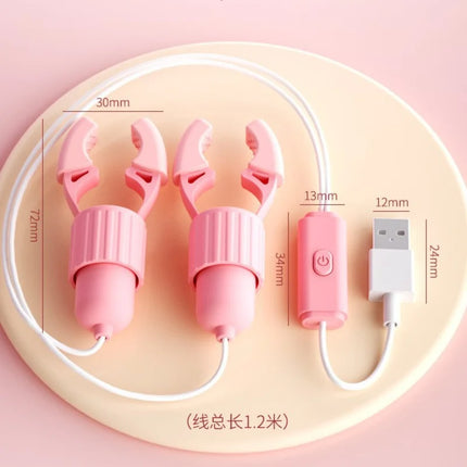 Sucking Vibrating Nipple Clamps Tongue Vibrator Labia Clitoris Clamps Stimulating Massager For Women Breast Massage Masturbator