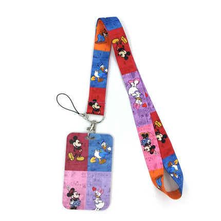 Mickey mouse Neck Keychain Necklace Webbings Ribbons Anime Cartoon Neck Strap Lanyard ID badge Holder Keychain Lanyards kids