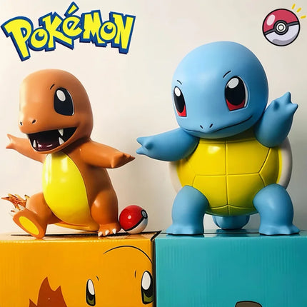 Pokemon Large Figure Squirtle Pikachu Charmander Eevee Collectible Figurine Ornament Youth Toy Birthday Gift For Fans Collectors