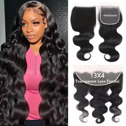 Body Wave HD Lace Closure Human Hair 4x4 13X4 HD Lace Closure Transparent Swiss Lace Pre Pluded 100% Human Hair With Baby Hair
