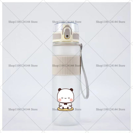 Bubu Dudu Water Bottle Yier Bear Panda Girl Boy Large Capacity Sports Kettle Transparent Cold Water Cup Outdoor Portable 550ml