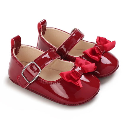 Fashionable Red Baby Shoes for Newborn Girls Cloth Bottom Elegant Noble Casual First Walking Shoes