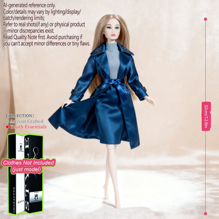 12.6in 1/6 Ball-Jointed BJD/MJD - 12-Joint Posable, Realistic Skin, Collector’s Premium Gift (Figure Only)