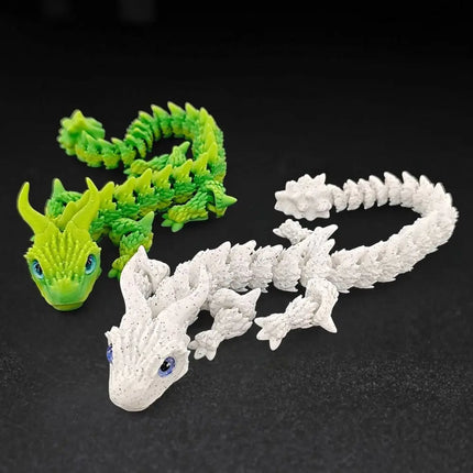 Simulated Eye 3D Printed Dragon All-in-one Molding Laser 3D Printed Diceratops Dragon Poseable Joints Flexible