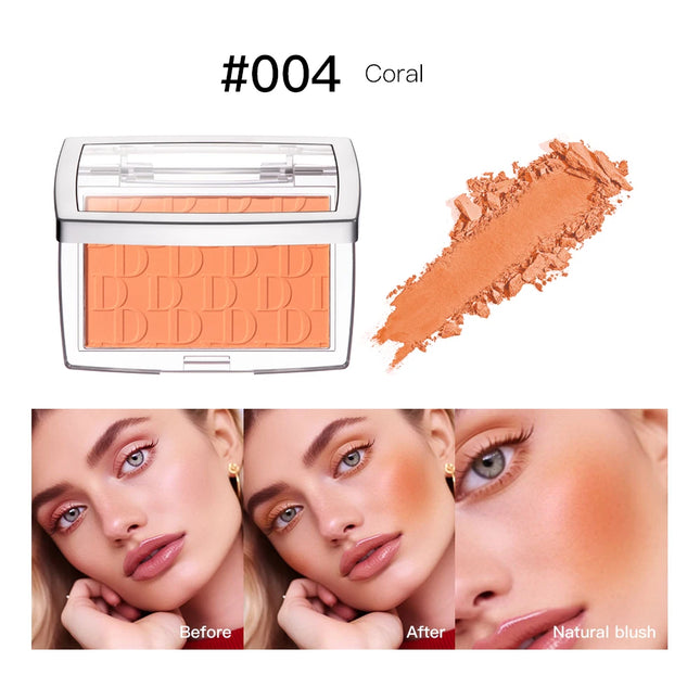 6 Colors Matte Embossed Blush Rosy Blusher Facial Blush Powder High Pigmented Pink Coral Rouge For Cheeks Smooth Cosmetics