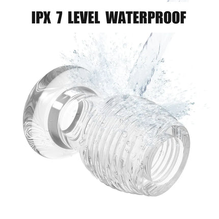 Hollow Anal Plug Ribbed Transparent Butt Plug Silicone Anal Tunnel Enema Dilator Stretching Adult Sex Toy for Men Women Gay