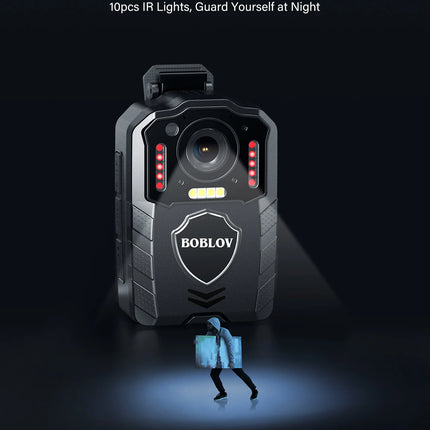 BOBLOV KJ25 1080p Body Camera 3000mAh Support 13H Recording Night Vision Camcorder Law Enforcement Police Camera For Hiking Ride